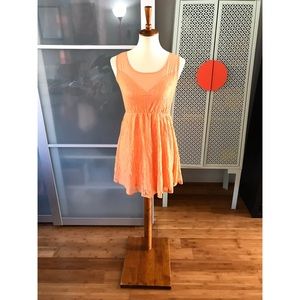 Mimi Chica Orange Lace & Mesh Dress